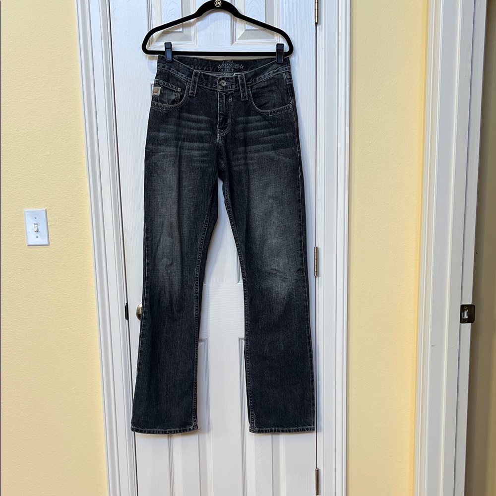 Cinch Men's Black Washed Out Carter 2.1 Denim Jeans Sz 30x36 Straight Leg READ